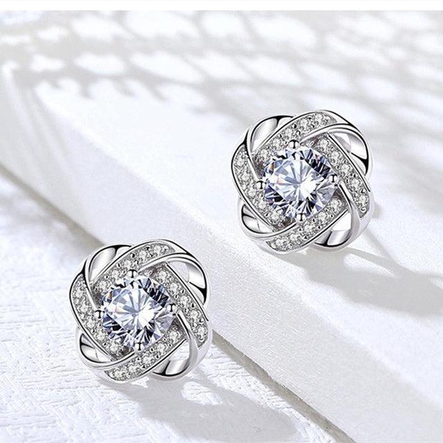 Floral Twist cross earrings