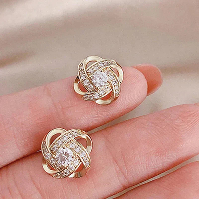 Floral Twist cross earrings