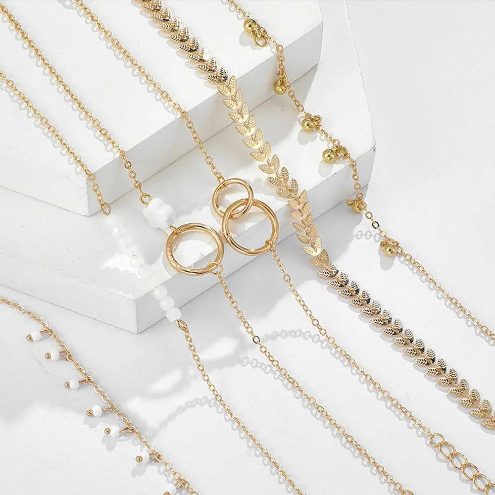 Pack of boho bracelets in gold