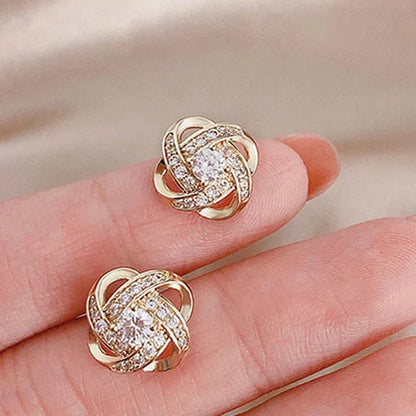 Floral Twist cross earrings