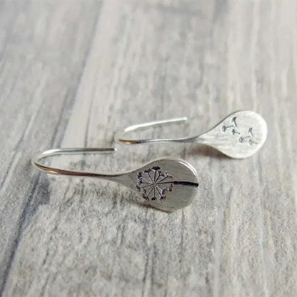 Dandelion leaf earrings in 925 silver